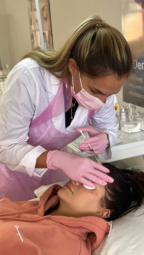 Anti wrinkle treatment in progress